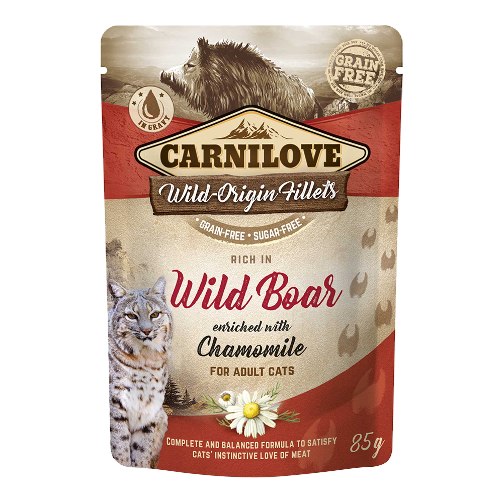Carnilove Wild Boar enriched with Chamomile for Adult Cats Wet Food